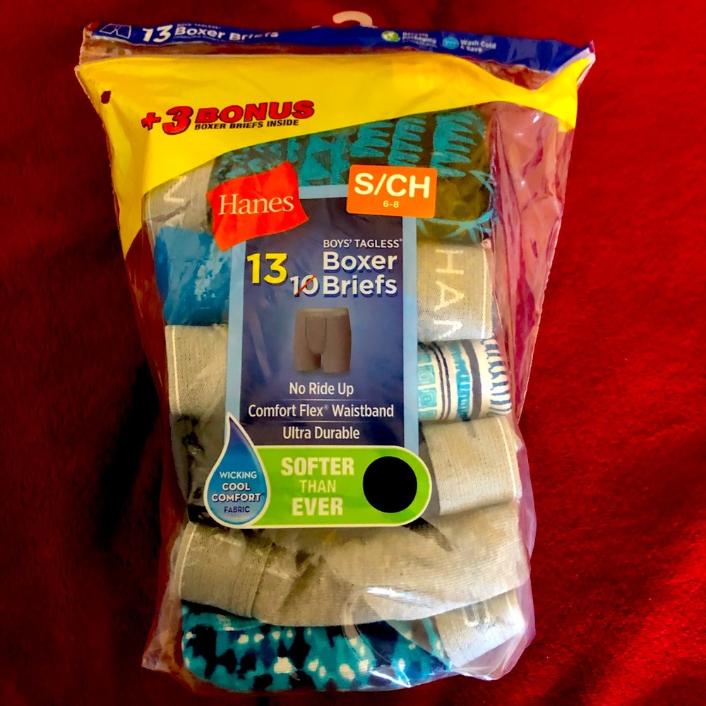 Hanes Boys Tagless Boxer Briefs